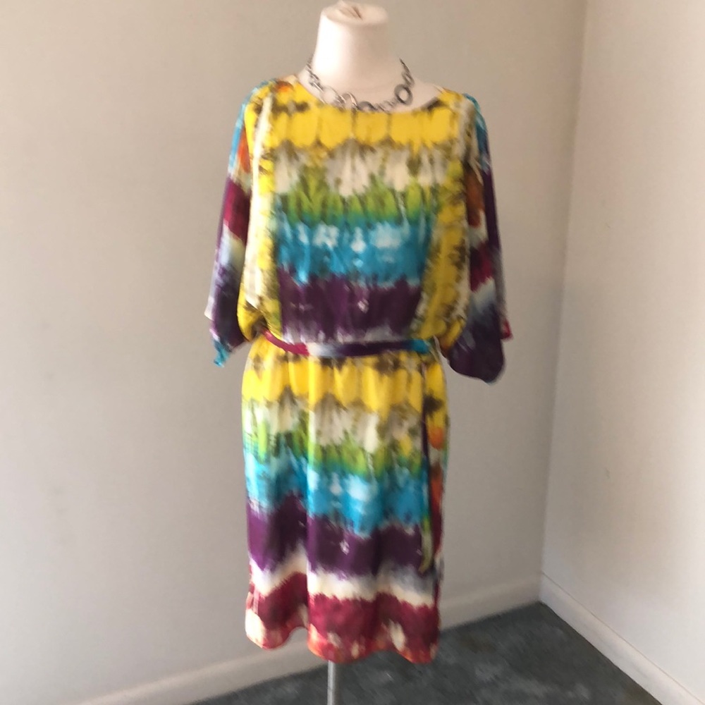 Watercolor print sheet dress